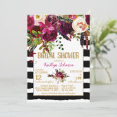 Boho Herfst Floral Arrow Stripe Vrijgezellenfeest Kaart (Staand voorkant)