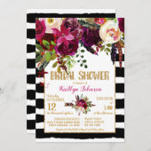 Boho Herfst Floral Arrow Stripe Vrijgezellenfeest Kaart (Voorkant / Achterkant)