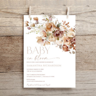 Boho herfst floral baby bloom baby shower kaart