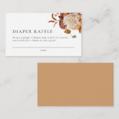 Boho Herfst Floral Baby shower Diaper Raffle Kaart (Voorkant / Achterkant)