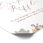 Boho Herfst Floral Baby shower Diaper Raffle Poster (Hoek)