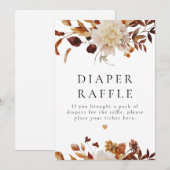 Boho Herfst Floral Baby shower Diaper Raffle Sign Kaart (Voorkant / Achterkant)
