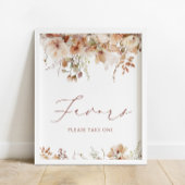 Boho Herfst Floral Baby shower Favors Sign Poster