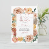Boho Herfst Floral Bridal Brunch Uitnodiging (Staand voorkant)