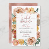 Boho Herfst Floral Bridal Brunch Uitnodiging (Voorkant / Achterkant)
