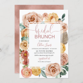 Boho Herfst Floral Bridal Brunch Uitnodiging