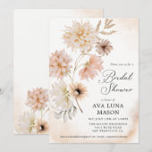 Boho Herfst Floral Bridal Shower Kaart (Voorkant / Achterkant)