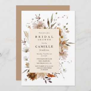 Boho Herfst Floral Bridal Shower Kaart