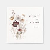 Boho Herfst Floral bruiloft servetten (Voorkant)