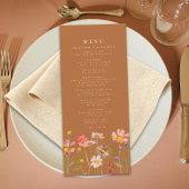 Boho Herfst Floral Burnt Oranje Wedding Menu