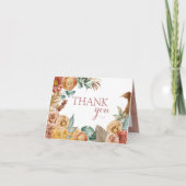 Boho Herfst Floral Dank u kaart (Voorkant)