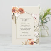 Boho Herfst Floral Digital Wedding Kaart (Staand voorkant)