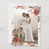 Boho Herfst Floral Elegant Script & Foto Bruiloft Save The Date (Achterkant)