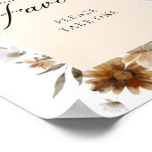 Boho Herfst Floral Favors Party Poster (Hoek)