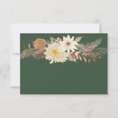 BOHO Herfst Floral Forest Green Pampas Grass Weddi RSVP Kaartje (Achterkant)