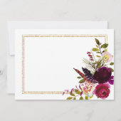 Boho Herfst Floral Gold Modern Bedankt (Achterkant)