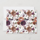 Boho Herfst Floral Monogrammed Stationery Note Kaa Notitiekaartje (Achterkant)
