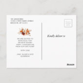 Boho herfst floral Nieuw adres Briefkaart (Achterkant)
