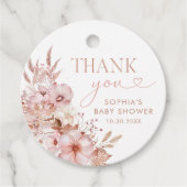 Boho Herfst Floral Pumpkin Baby shower Bedankjes Labels (Voorkant)