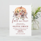 Boho herfst floral Pumpkin Bridal Shower Invitatio Kaart (Staand voorkant)