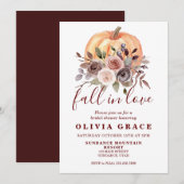 Boho herfst floral Pumpkin Bridal Shower Invitatio Kaart (Voorkant / Achterkant)