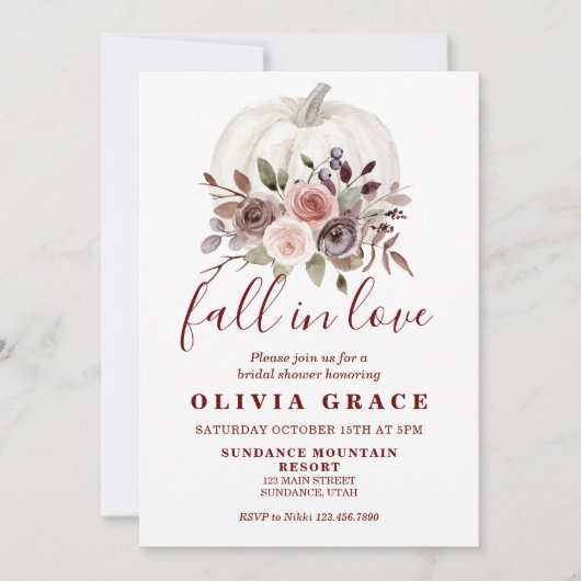 Boho herfst floral Pumpkin Vrijgezellenfeest Kaart (Voorkant)