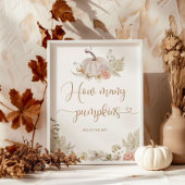 Boho herfst floral schat hoeveel pompoenen poster
