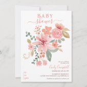 Boho herfst floral waterverf baby shower kaart (Voorkant)