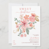 Boho herfst floral waterverf chic Sweet 16 Kaart (Voorkant)