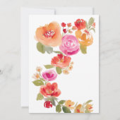 Boho Herfst floral waterverf QR vrijgezellenfeest Kaart (Achterkant)