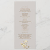 Boho Herfst Floral Wedding Ceremony Programma Programmakaart (Achterkant)