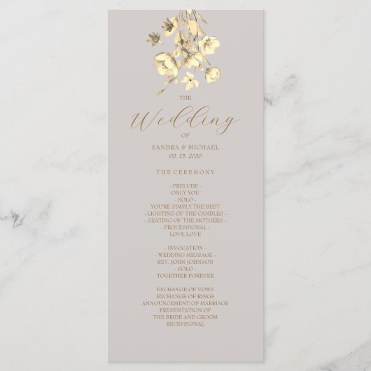 Boho Herfst Floral Wedding Ceremony Programma Programmakaart (Voorkant)