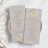 Boho Herfst Floral Wedding Ceremony Programma Programmakaart