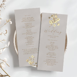 Boho Herfst Floral Wedding Ceremony Programma Programmakaart