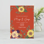 Boho Herfst Floral Wedding Invitation Kaart (Staand voorkant)