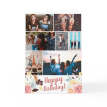 Boho herfst florale waterverf verjaardag 7 fotoroo