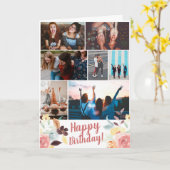 Boho herfst florale waterverf verjaardag 7 fotoroo kaart (Gele Bloem)