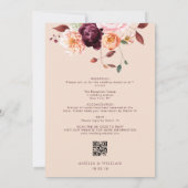 boho herfst florals bruiloft Uitnodiging (Achterkant)