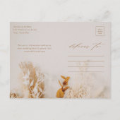 Boho Herfst Flowers Foto Weddenschap Save the Date Aankondigingskaart (Achterkant)