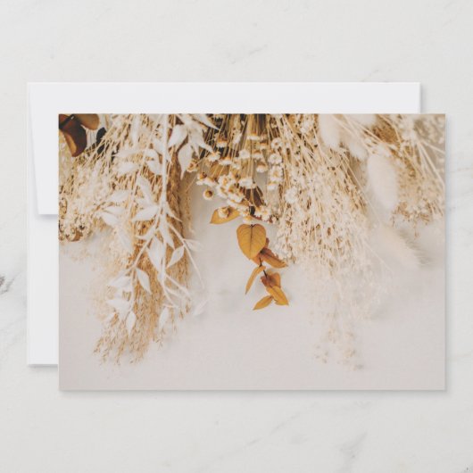 Boho Herfst Flowers Foto Wedding Save The Date (Achterkant)