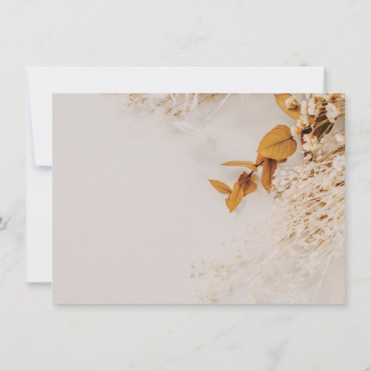 Boho Herfst Flowers RSVP-kaart Kaart (Achterkant)