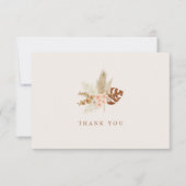 Boho Herfst Flowers Rustic Outdoor Wedding Bedankkaart (Voorkant)