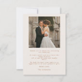 Boho Herfst Flowers Rustic Outdoor Wedding Bedankkaart (Achterkant)