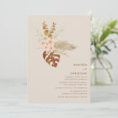 Boho Herfst Flowers Rustic Outdoor Wedding Kaart (Staand voorkant)