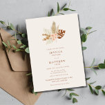 Boho Herfst Flowers Rustic Outdoor Wedding Kaart<br><div class="desc">Een mooie uitnodiging voor een herfstbruiloft met een Boho floral arrangement design en terracotta sms en accenten.</div>
