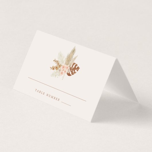 Boho Herfst Flowers Rustic Outdoor Wedding Kaart (Voorkant)