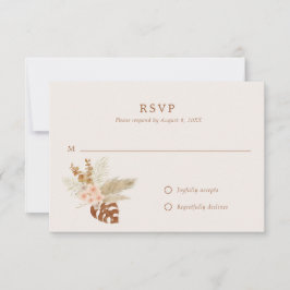 Boho Herfst Flowers Rustic Outdoor Wedding RSVP Kaartje