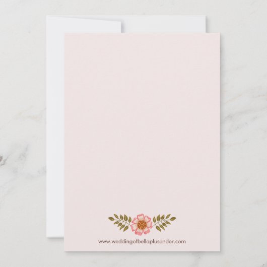 Boho Herfst Flowers Terracotta Wedding Kaart (Achterkant)