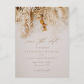 Boho Herfst Flowers Weddenschap Save the Date Aankondigingskaart (Voorkant)
