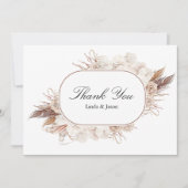 Boho Herfst Flowers Wedding Bedankt Card Kaart (Voorkant)